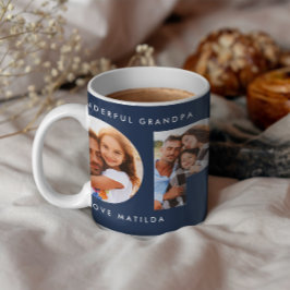 Caneca De Café presente azul-marinho pop multifoto moderno elegan