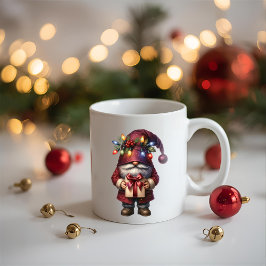 Caneca De Café Presente Caprichoso Gnome de Natal