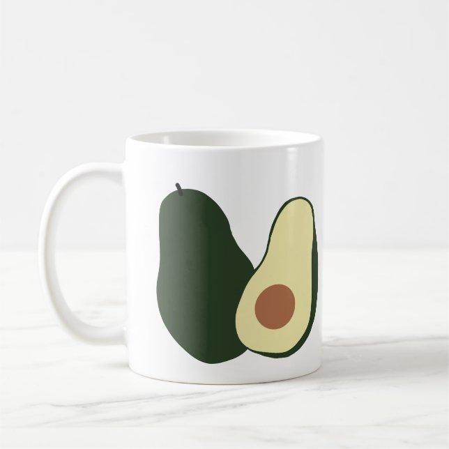 Caneca De Café Presente Charmoso para Amantes de Abacate e Comida (Esquerda)
