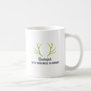 Caneca De Café Presente cheirado vermelho do Natal da rena Green