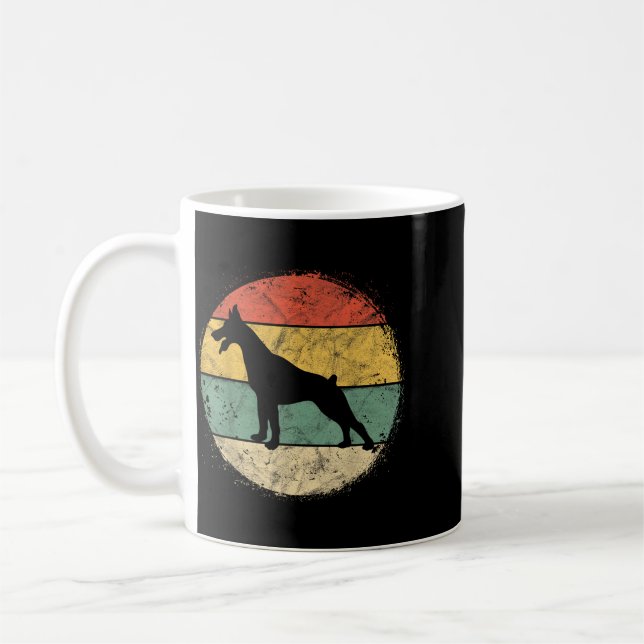 Caneca De Café Presente Circular Retro para Dono de Doberman Pins (Esquerda)