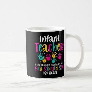 Caneca De Café Presente Citação Professor Infantil Mãos Coração C