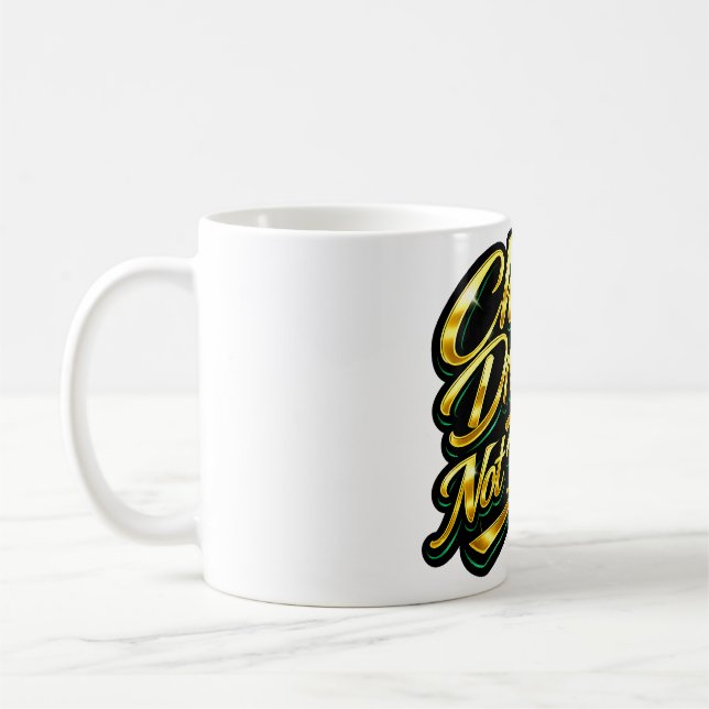 Caneca De Café Presente com Citação em Ouro Perseguir Sonhos Não  (Esquerda)