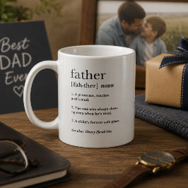 Caneca De Café Presente com Definição de Pai Atencioso para o Dia