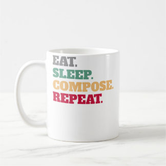 Caneca De Café Presente Compositor Compor Dormir Repetir