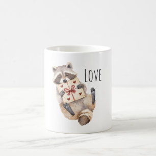 Caneca De Café Presente Corações de Guaxinim