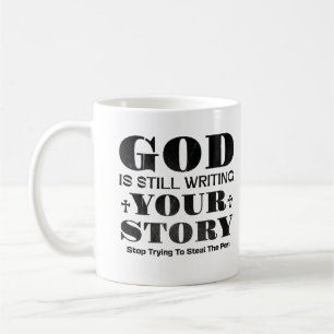 Caneca De Café Presente Cristão Deus Ainda Está Escrevendo Sua Hi