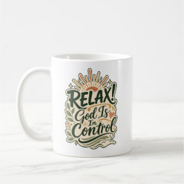 Caneca De Café Presente Cristão Deus Está no Controle Baseado na 