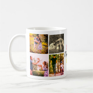 Caneca De Café Presente da família de colagem de fotos no dia de