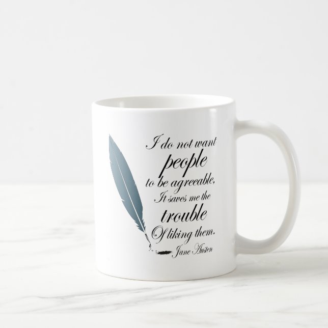 Caneca De Café Presente das citações de Jane Austen (Direita)