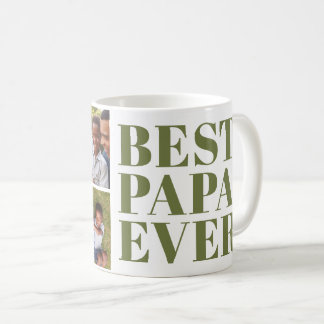 Caneca De Café Presente de 3 Fotos Melhor Papai do Mundo Moderno 