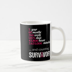Caneca De Café Presente de 5 anos para a sensibilização do Cancer
