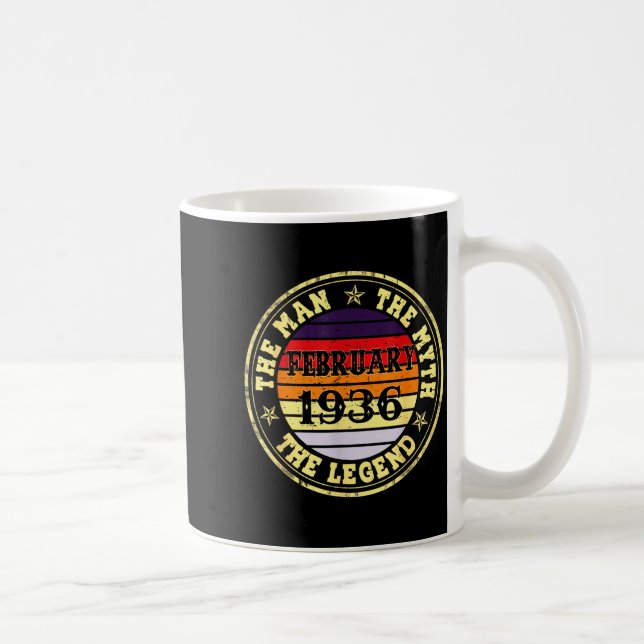 Caneca De Café Presente de 90º Aniversário Homem Mito Lenda Fever (Direita)