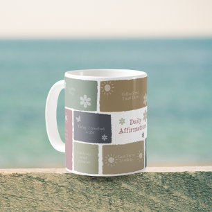 Caneca De Café Presente de Afirmação Positiva Boho com Inspiração