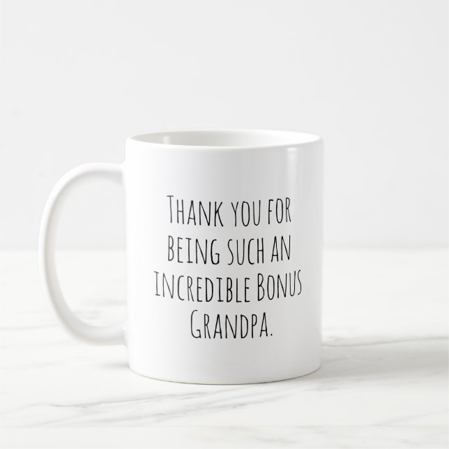 Caneca De Café Presente de Agradecimento ao Avô Bônus de Coração  (Esquerda)