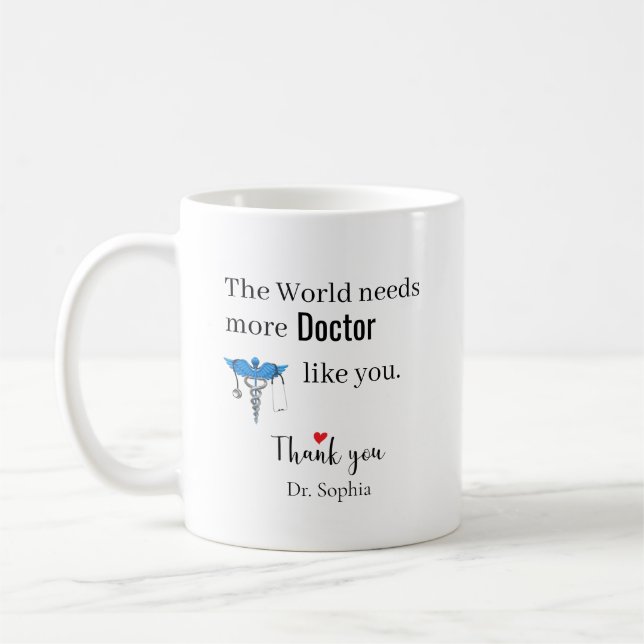 Caneca De Café Presente de Agradecimento ao Doutor Nome Personali (Esquerda)