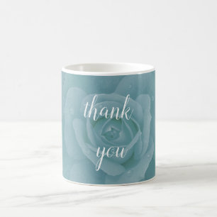 Caneca De Café Presente de Agradecimento de Casamento Floral Azul