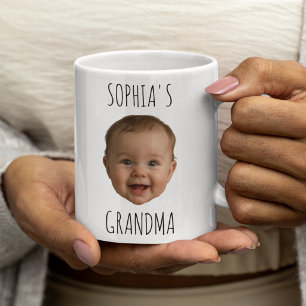 Caneca De Café Presente de Aniversário da Vovó com Foto de Bebê R