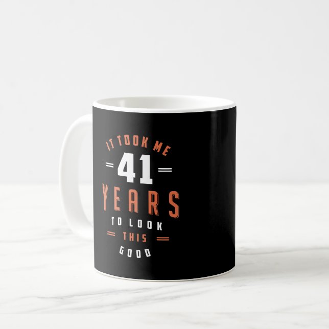 Caneca De Café Presente de aniversário de 41 anos (Frente Esquerda)