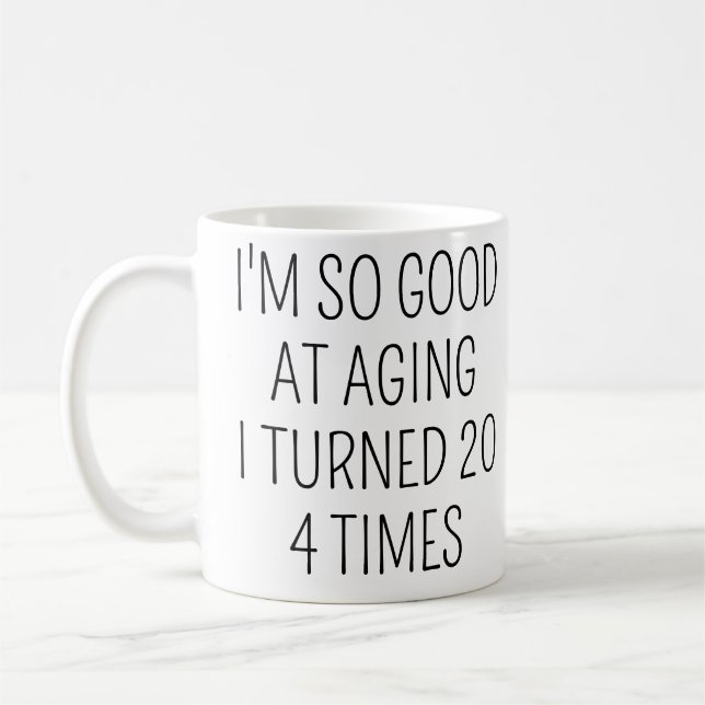 Caneca De Café Presente de Aniversário de 80 Anos (Esquerda)