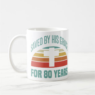 Caneca De Café Presente de aniversário de 80 para cristãos