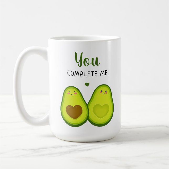 Caneca De Café Presente de Aniversário de Abacate de Amor Fofo pa (Esquerda)