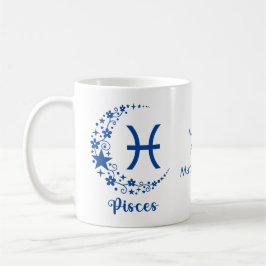 Caneca De Café Presente de aniversário de Áries Astrologia Peixes
