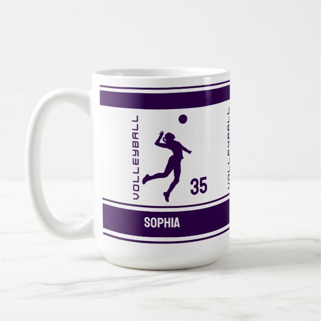 Caneca De Café Presente de aniversário de vôlei, jogador de vôlei (Esquerda)