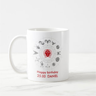 Caneca De Café Presente de Aniversário do Virgo Zodiac Personaliz