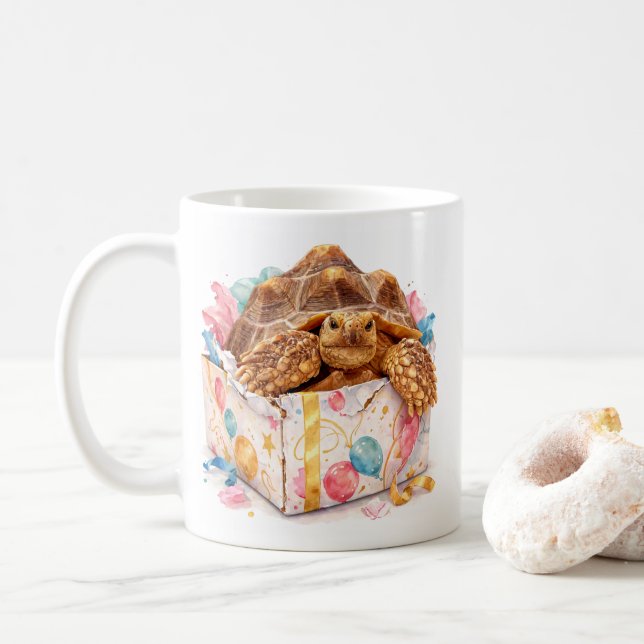 Caneca De Café Presente de Aniversário Engraçado e Mal-Humorado d (Com Donut)