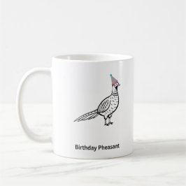 Caneca De Café Presente de aniversário, faisão de aniversário, pá
