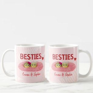 Caneca De Café Presente de Aniversário Fofo para Amiga Rosa Engra