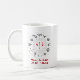 Caneca De Café Presente de aniversário personalizado da Libra Zod
