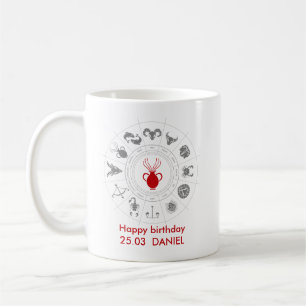 Caneca De Café Presente de aniversário personalizado do Aquarius