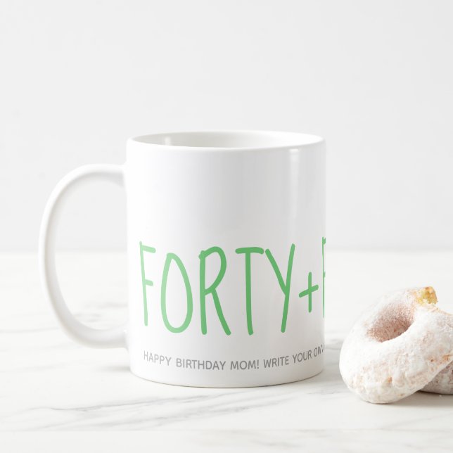 Caneca De Café Presente de Aniversário Personalizado Verde 40 Fab (Com Donut)