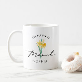 Caneca De Café Presente de aniversário personalizável da flor de