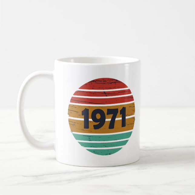 Caneca De Café Presente de aniversário vintage nascido em 1971 (Esquerda)