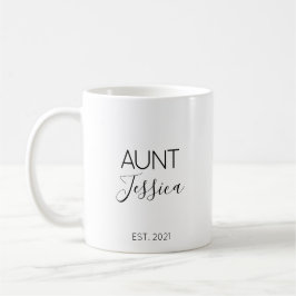 Caneca De Café Presente de Anúncio de Gravidez com o Nome da Tia 