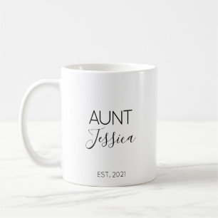 Caneca De Café Presente de Anúncio de Gravidez com o Nome da Tia 