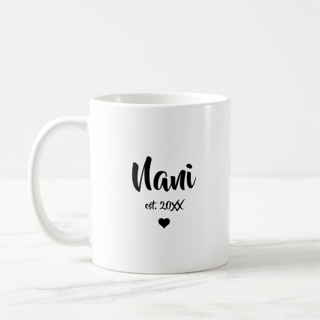 Caneca De Café Presente de Anúncio de Gravidez da Vovó Nani (Esquerda)