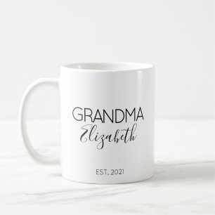 Caneca De Café Presente de Anúncio de Gravidez Nome da Vovó