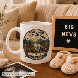Caneca De Café Presente de Anúncio de Gravidez para Pai Acampando