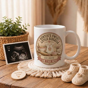 Caneca De Café Presente de Anúncio de Gravidez para Tia de Padari