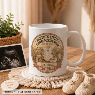 Caneca De Café Presente de Anúncio de Gravidez para Tia Jardinage