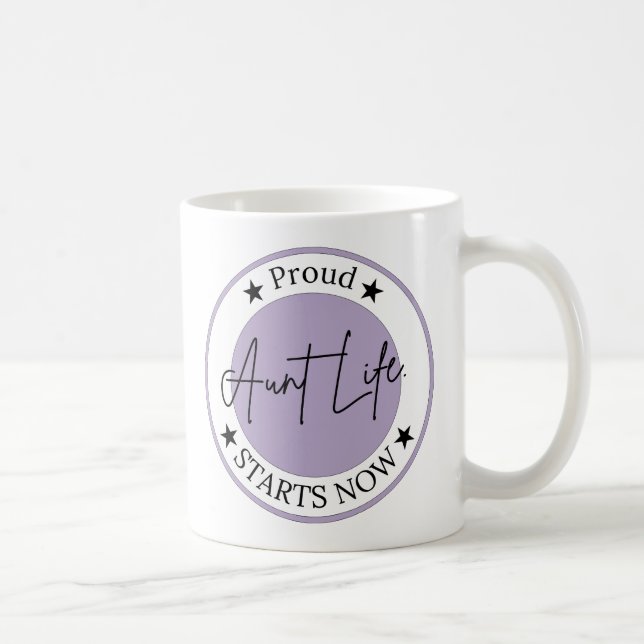 Caneca De Café Presente de Anúncio de Gravidez para Tia Orgulhosa (Direita)