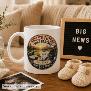 Caneca De Café Presente de Anúncio de Gravidez para Tio de Golfe