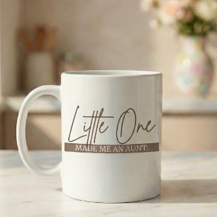 Caneca De Café Presente de Anúncio de Gravidez Tia Pequeno
