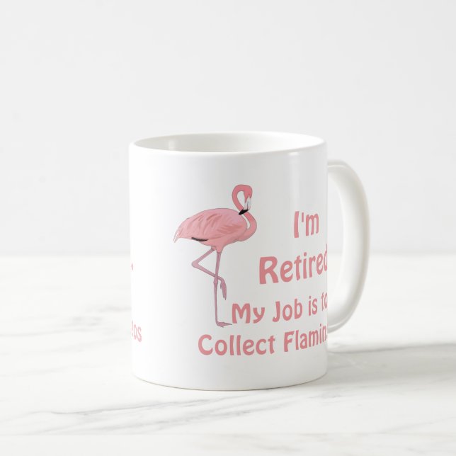 Caneca De Café Presente de Aposentadoria de Flamingo de Gramado E (Frente Esquerda)