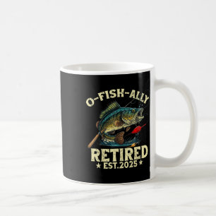Caneca De Café Presente de Aposentadoria de Pesca O-fish-ialmente