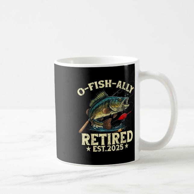 Caneca De Café Presente de Aposentadoria de Pesca O-fish-ialmente (Direita)